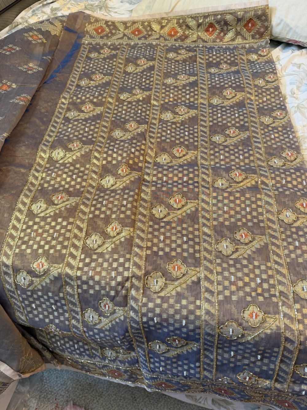 Original hand Karchupi zamdani saree